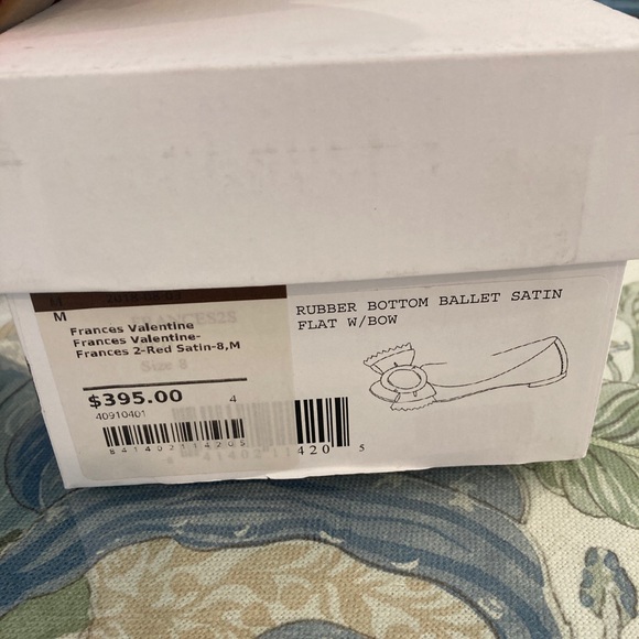SOLD: Frances Valentine Frances 2 Red Satin Flats - Picture 9 of 12